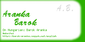 aranka barok business card